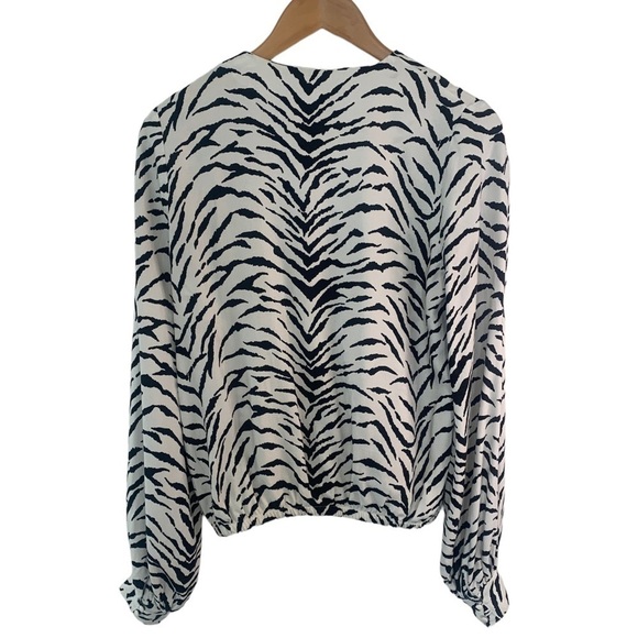 Generation Love Zebra Print V-Neck Blouse - Picture 4 of 12